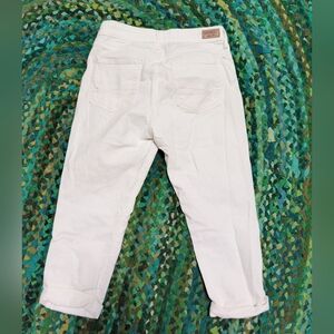 Levi's Denizen Modern Crop White Denim Jeans Cropped Capris